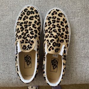 Cheetah Print Slip On Vans